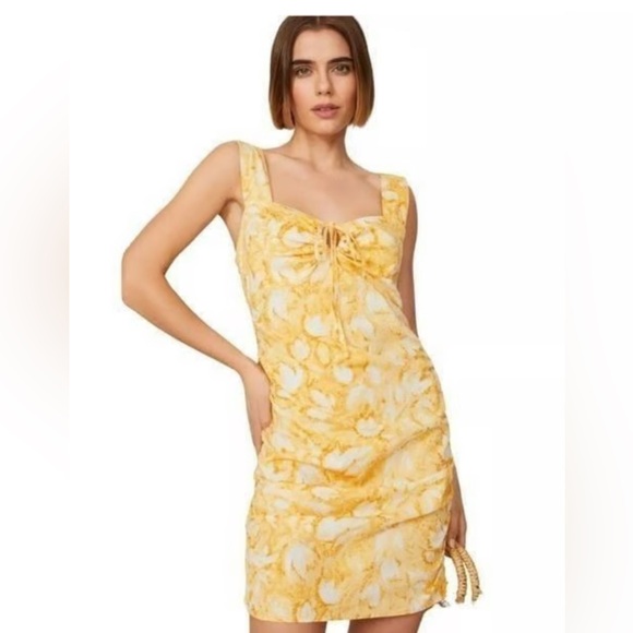 Louna Estilo Yellow Mini Sun Dress Womens Large Beach Resort Sleeveless $200 RTR - Picture 1 of 16